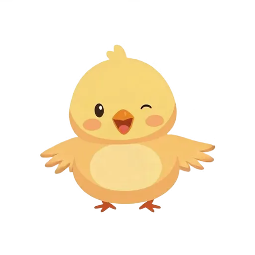 Tweep the chick, waving hello